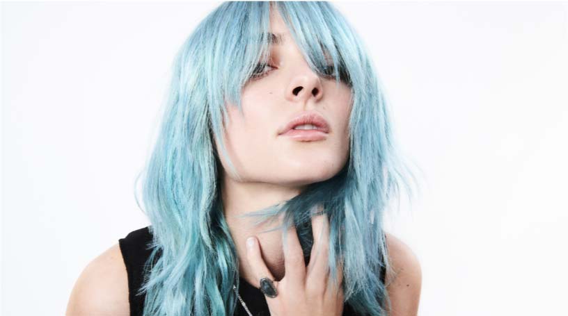 Kerastase Chroma Absolu for Colored Hair Model With Blue Hair Color